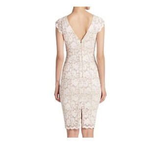 ABS Allen Schwartz White/Cream Lace Cap Sleeve Dress Size XS
